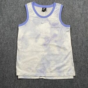 Nike Women's White Lavender Tie Dye‎ Mesh Basketball Tank Top Size M